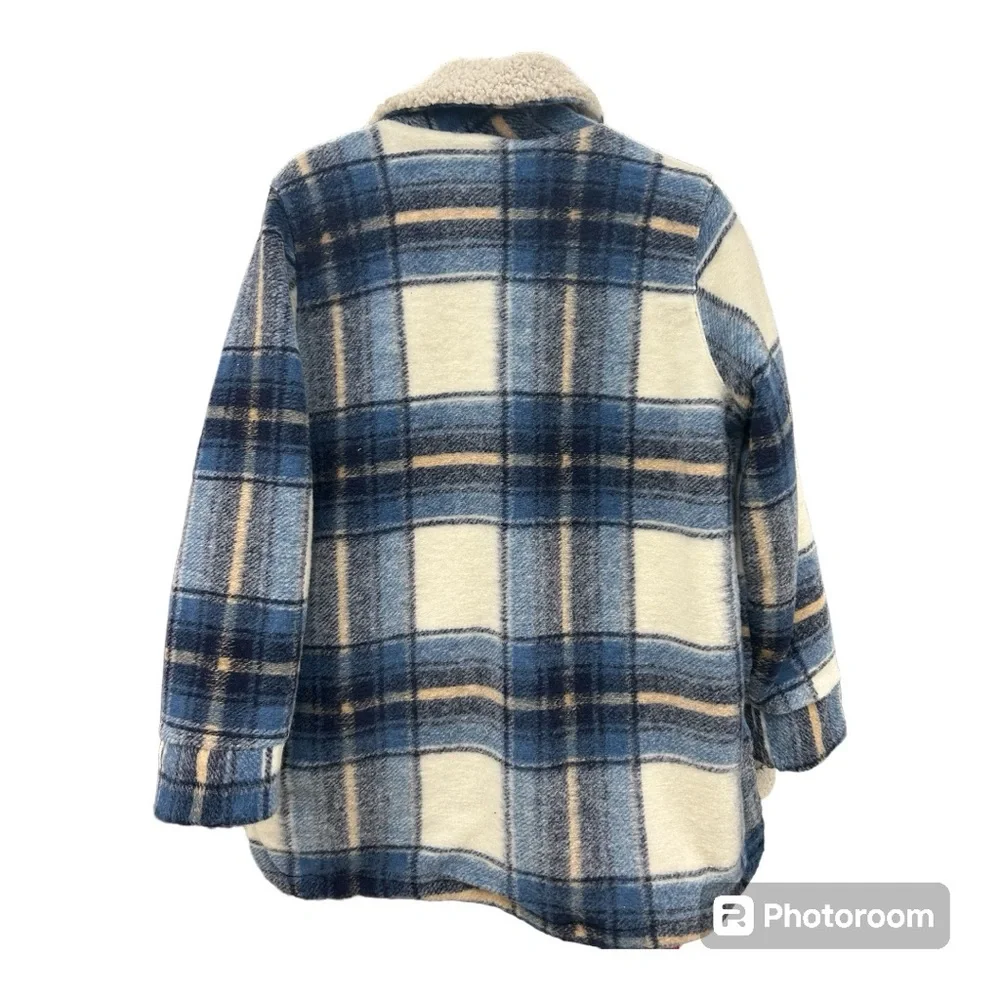 Joe Fresh Blue and Cream Plaid Coat - Picture 2 of 11
